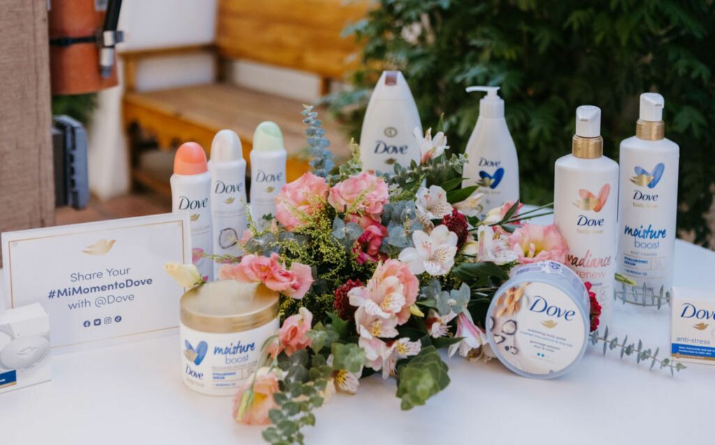 Dove products showcased at #WeAllGrow Summit Dove lounge.