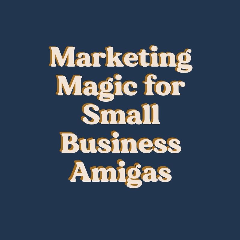 The logo for the #WeAllGrow Amigahood Circle, Marketing Magic for Small Business Amigas.