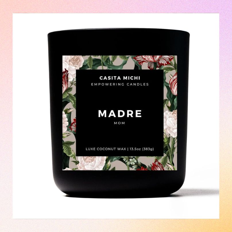 A Madre candle by Latina brand Casita Michi shown as a Mother's Day gift.